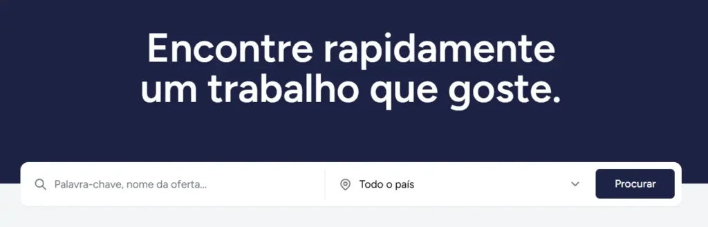 Imagem a demonstrar a página inicial do Empregalia onde o utilizador poderá proceder à procura de ofertas de emprego.